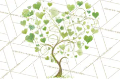 Magical Forest of Hearts Clipart, Valentine Heart Trees PNG Product Image 4