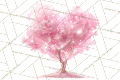 Magical Forest of Hearts Clipart, Valentine Heart Trees PNG Product Image 3