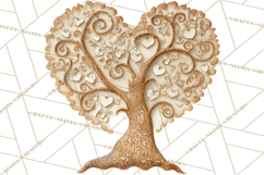 Magical Forest of Hearts Clipart, Valentine Heart Trees PNG Product Image 4