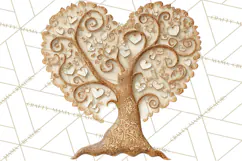 Magical Forest of Hearts Clipart, Valentine Heart Trees PNG Product Image 4