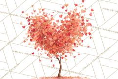 Magical Forest of Hearts Clipart, Valentine Heart Trees PNG Product Image 5
