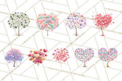Magical Forest of Hearts Clipart, Valentine Heart Trees PNG Product Image 6