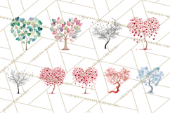 Magical Forest of Hearts Clipart, Valentine Heart Trees PNG Product Image 5