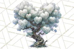 Magical Forest of Hearts Clipart, Valentine Heart Trees PNG Product Image 4