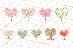Magical Forest of Hearts Clipart, Valentine Heart Trees PNG Product Image 7