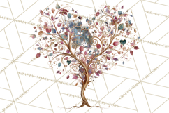 Magical Forest of Hearts Clipart, Valentine Heart Trees PNG Product Image 5
