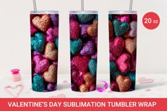 Valentines day tumbler wrap, glitter heart tumbler Product Image 1