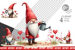 Heart Watering Gnome Clipart Product Image 1