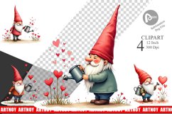 Heart Watering Gnome Clipart Product Image 1