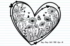 Flower Svg, Flower Heart Svg, Wildflower Blooms Svg Product Image 1