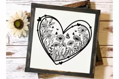 Flower Svg, Flower Heart Svg, Wildflower Blooms Svg Product Image 6