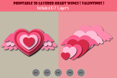 3D Layered Angel wing Heart Product Image 1