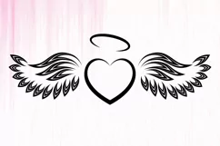 Angel Wings SVG, Heart with Angel Wings SVG, Memorial SVG Product Image 2