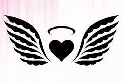 Memorial Angel Wings, Heart with Angel Wings SVG, Heart SVG Product Image 2