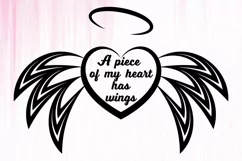 Heart with Wings SVG, A piece of my heart has wings Product Image 2