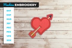Valentine Heart w Arrow Key Fob - ITH - In the Hoop Project Product Image 1