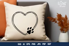 Heart with Paw Print SVG | Dog Mom SVG Cut File