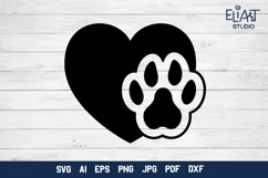Heart with Paw Print SVG | Dog Mom SVG Cut File
