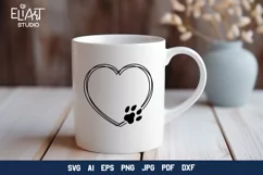 Heart with Paw Print SVG | Dog Mom SVG Cut File