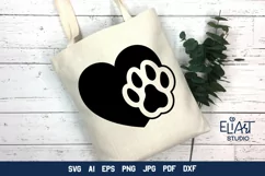 Heart with Paw Print SVG | Dog Mom SVG Cut File