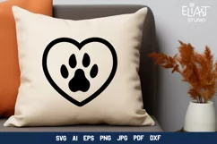 Heart with Paw Print SVG | Dog Mom SVG Cut File