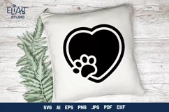 Heart with Paw Print SVG | Dog Mom SVG Cut File