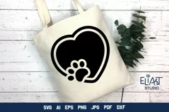 Heart with Paw Print SVG | Dog Mom SVG Cut File