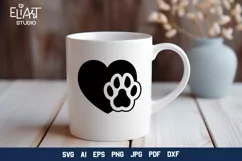 Heart with Paw Print SVG | Dog Mom SVG Cut File