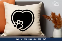 Heart with Paw Print SVG | Dog Mom SVG Cut File
