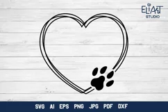 Heart with Paw Print SVG | Dog Mom SVG Cut File