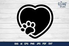 Heart with Paw Print SVG | Dog Mom SVG Cut File
