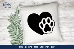 Heart with Paw Print SVG | Dog Mom SVG Cut File