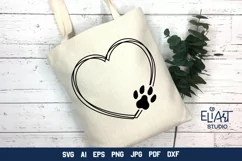 Heart with Paw Print SVG | Dog Mom SVG Cut File