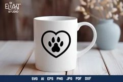Heart with Paw Print SVG | Dog Mom SVG Cut File