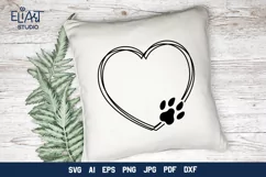 Heart with Paw Print SVG | Dog Mom SVG Cut File