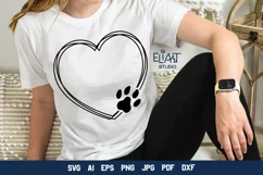 Heart with Paw Print SVG | Dog Mom SVG Cut File