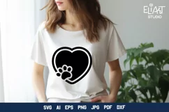 Heart with Paw Print SVG | Dog Mom SVG Cut File