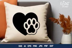 Heart with Paw Print SVG | Dog Mom SVG Cut File