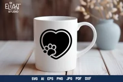 Heart with Paw Print SVG | Dog Mom SVG Cut File