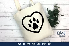 Heart with Paw Print SVG | Dog Mom SVG Cut File