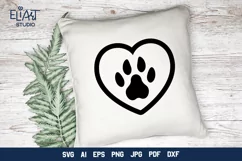 Heart with Paw Print SVG | Dog Mom SVG Cut File