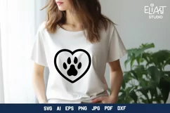 Heart with Paw Print SVG | Dog Mom SVG Cut File