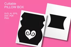 Heart with Swirls Window Pillow Favor Box Paper Cut Template - design by Print Cut Hang