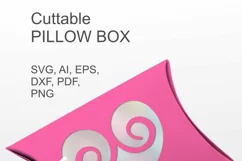 Heart with Swirls Window Pillow Favor Box Paper Cut Template - design by Print Cut Hang