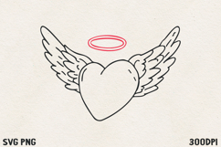 Angel Heart with Wings SVG PNG | Romantic Valentine Love Product Image 1