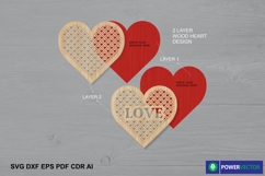 Love Svg | Layered Heart Laser Cut File Product Image 3