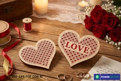 Love Svg | Layered Heart Laser Cut File Product Image 1