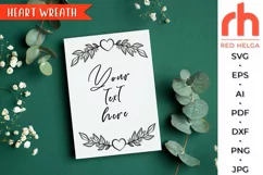heart wreath svg, floral heart svg, leaves heart svg, laurel heart svg, elegant heart svg