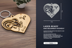 Heart Zodiac Keychain - Aries Laser Cut Product Image 2