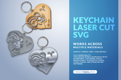 Heart Zodiac Keychain - Aries Laser Cut Product Image 3